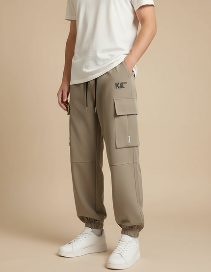 Pantalon Cargo Kaki Ample Décontracté Homme Streetwear - Molleton