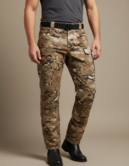 Pantalon Cargo Camouflage Tactique Homme Multipoches Renforcé - Multicolore Toile