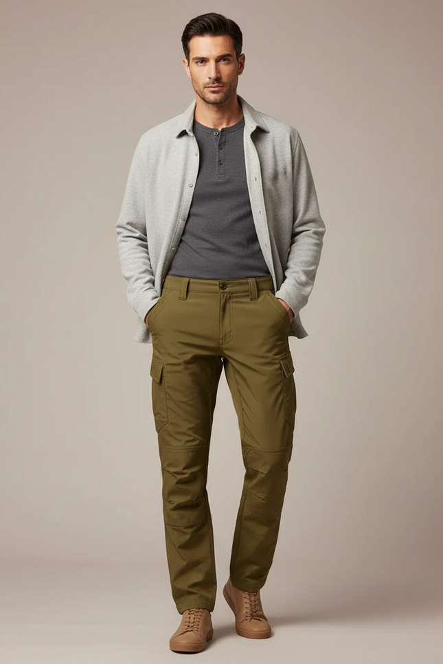 Pantalon Cargo Olive Homme - Kaki Polyester