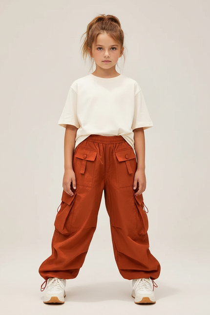 Pantalon Cargo Orange - Polyester