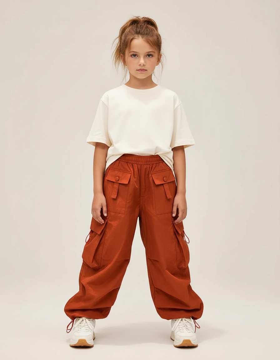 Pantalon Cargo Orange - Polyester