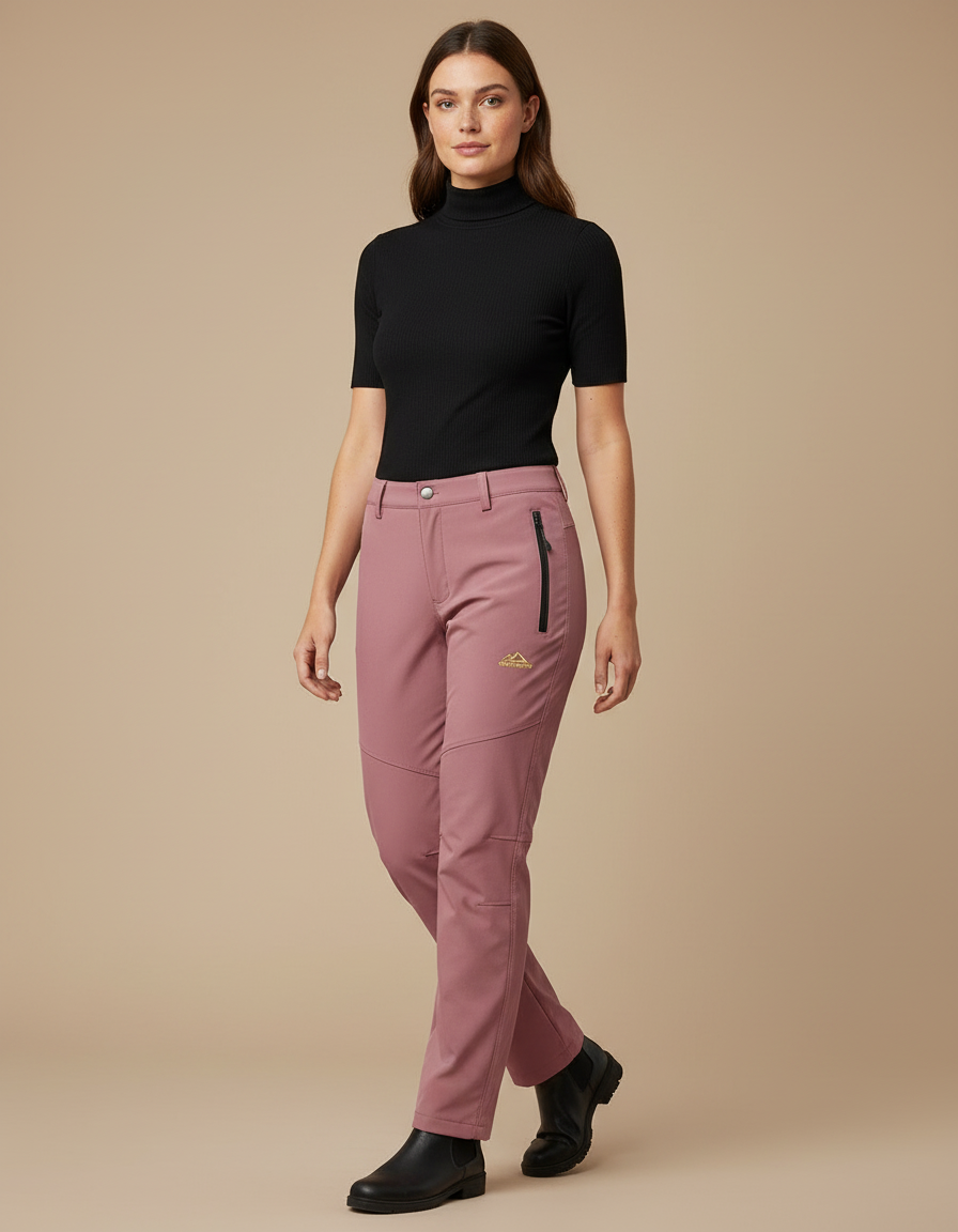 Pantalon Cargo Rose Slim Imperméple Randonnée Femme - Polyester