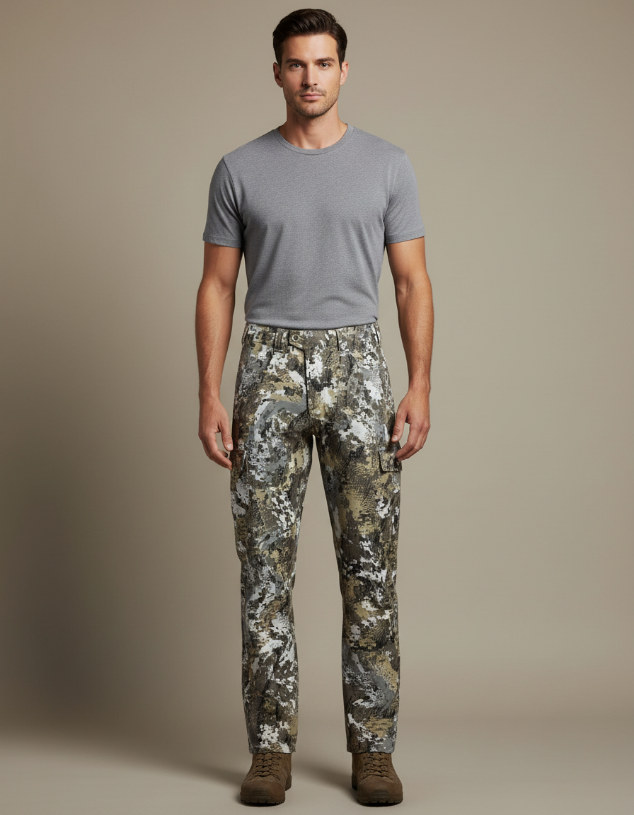 Pantalon Cargo Camouflage Chasse Résistant Outdoor Homme - Multicolore Toile