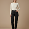 Pantalon Cargo Noir Femme Slim Motard Coton