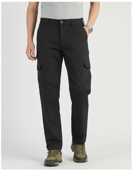 Pantalon Cargo Noir Homme Multipoches Confortable Casual - Polyester