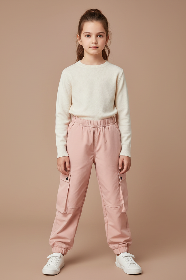 Pantalon Cargo Rose Ample Enfant Thermique - Polyester