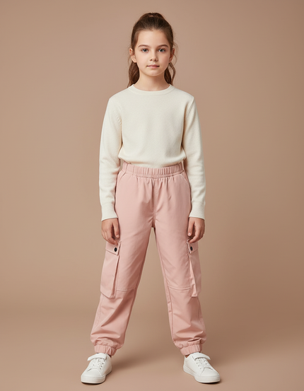 Pantalon Cargo Rose Ample Enfant Thermique - Polyester