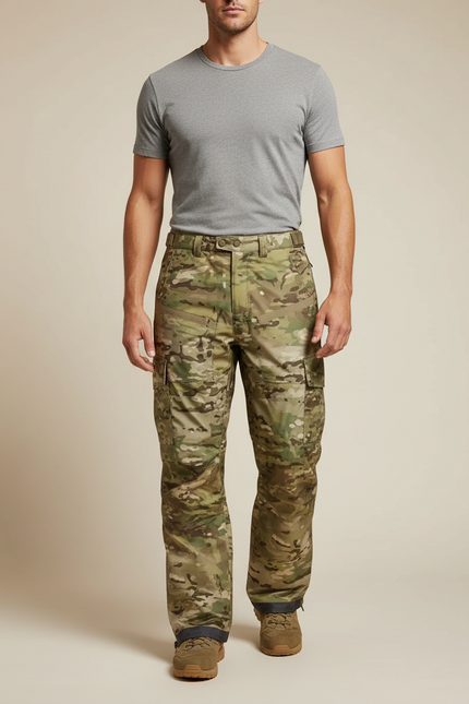 Pantalon Cargo Camouflage Militaire Tactique Imperméable Hiver - Multicolore Polyester