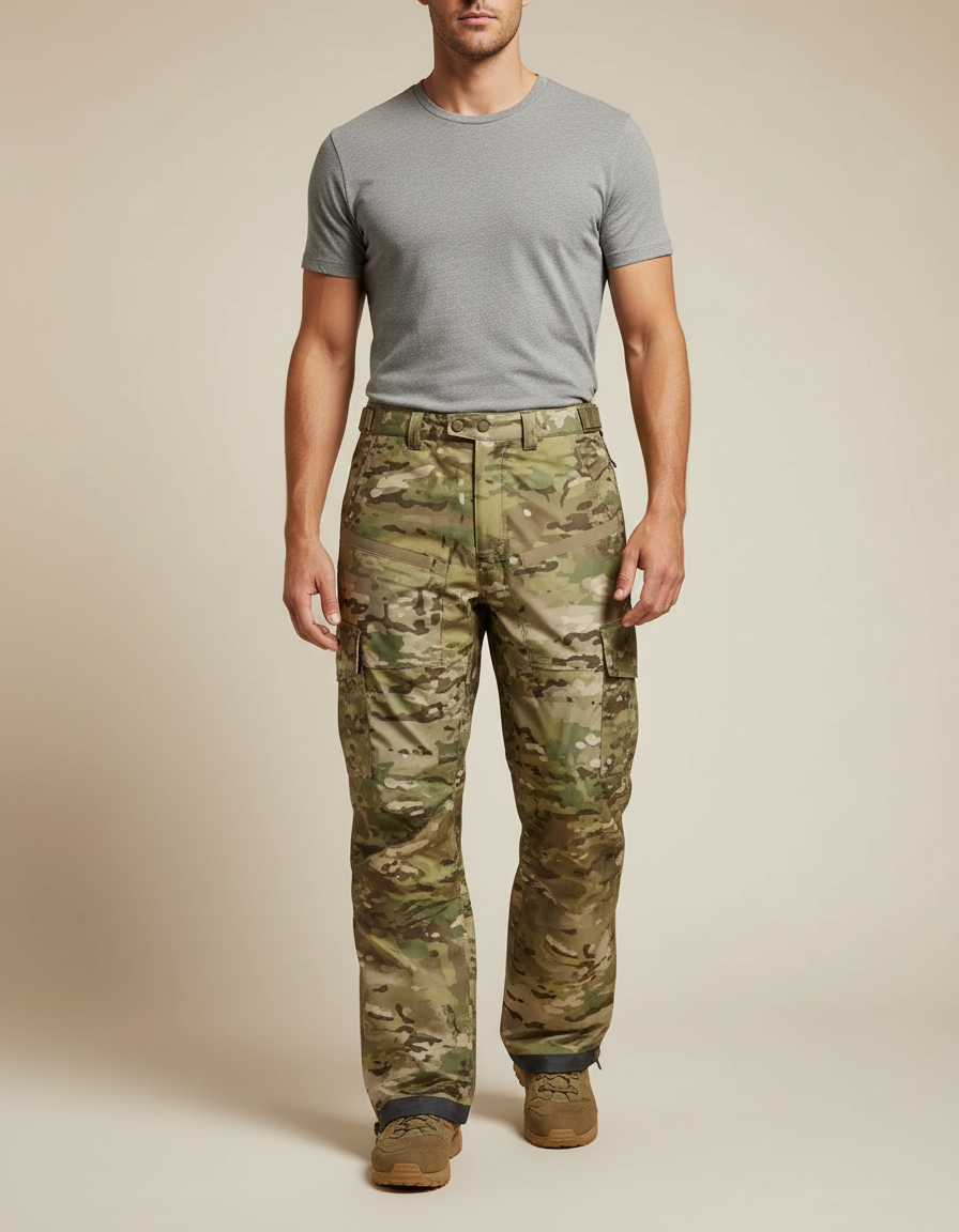 Pantalon Cargo Camouflage Militaire Tactique Imperméable Hiver - Multicolore Polyester