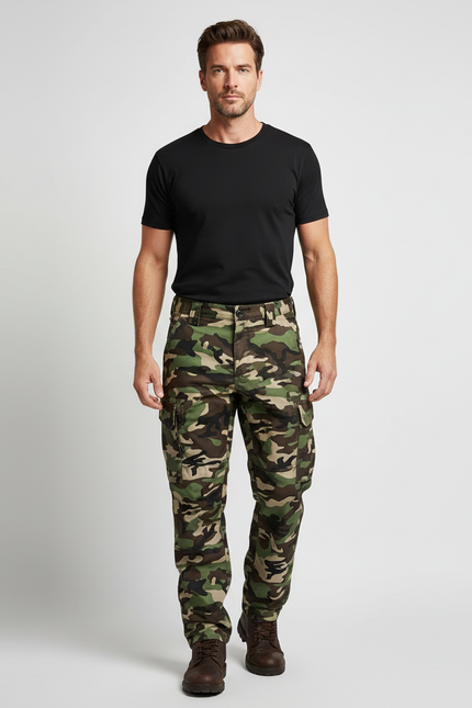 Pantalon Cargo Camo Homme - Imprimé Toile