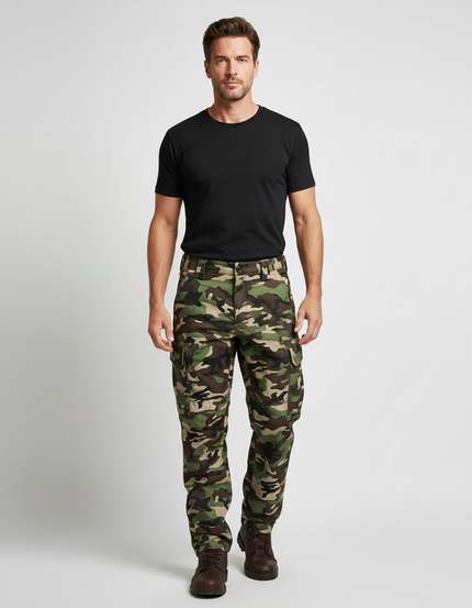 Pantalon Cargo Camo Homme - Imprimé Toile
