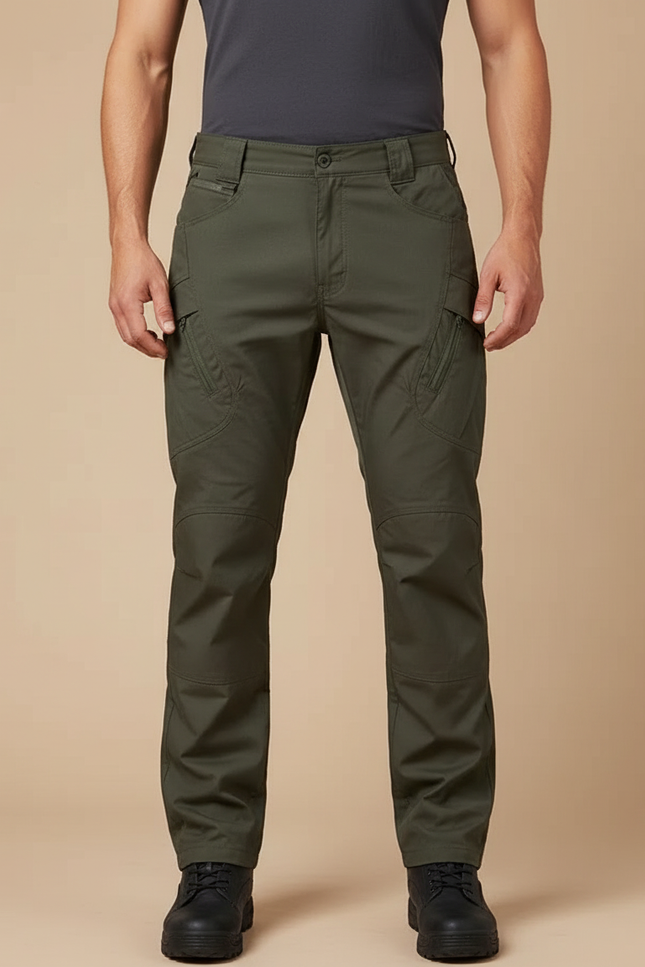 Pantalon Cargo Vert Kaki Multipoches Tactique Homme - Toile
