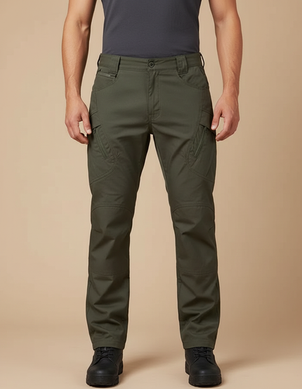 Pantalon Cargo Vert Kaki Multipoches Tactique Homme - Toile