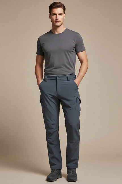Pantalon Cargo Thermique Homme - Bleu Polyester