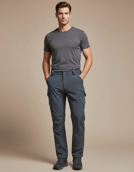 Pantalon Cargo Thermique Homme - Bleu Polyester