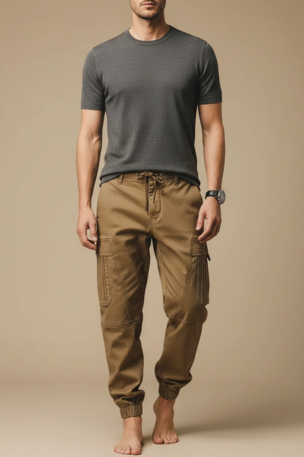 Pantalon Cargo Vintage Homme - Kaki Toile