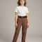 Pantalon Cargo Marron Rayé Ample Décontracté Enfant - Toile