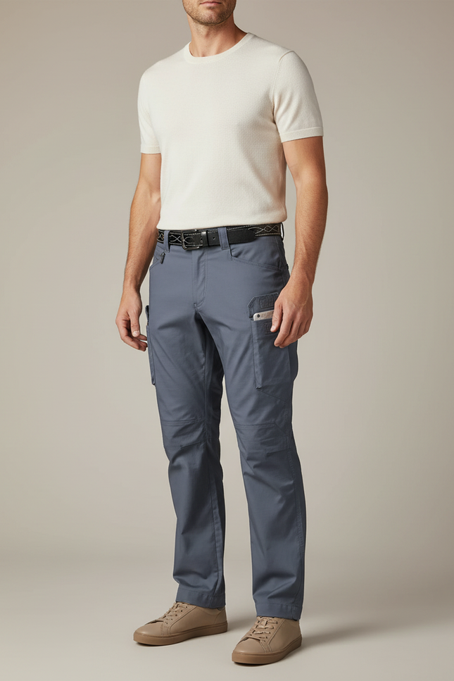 Pantalon Cargo Ripstop - Bleu Polyester