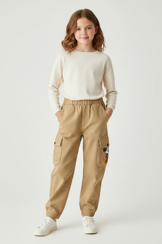 Pantalon Cargo Kaki Coton Mickey Enfant - Toile