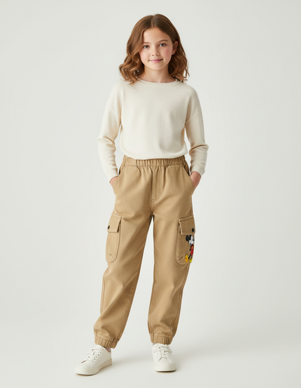 Pantalon Cargo Kaki Coton Mickey Enfant - Toile