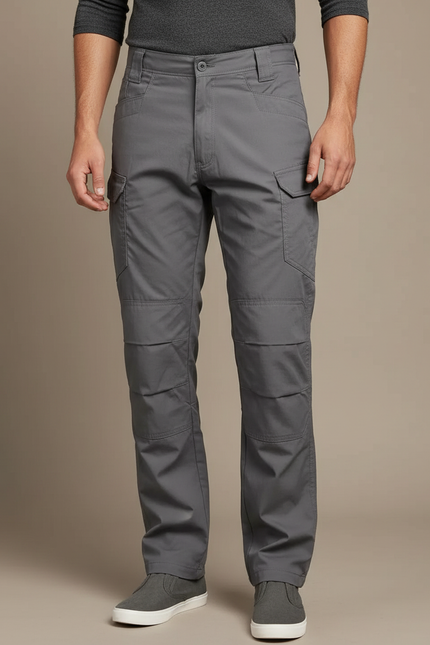Pantalon Cargo Gris Tactique Multipoches Homme - Polyester