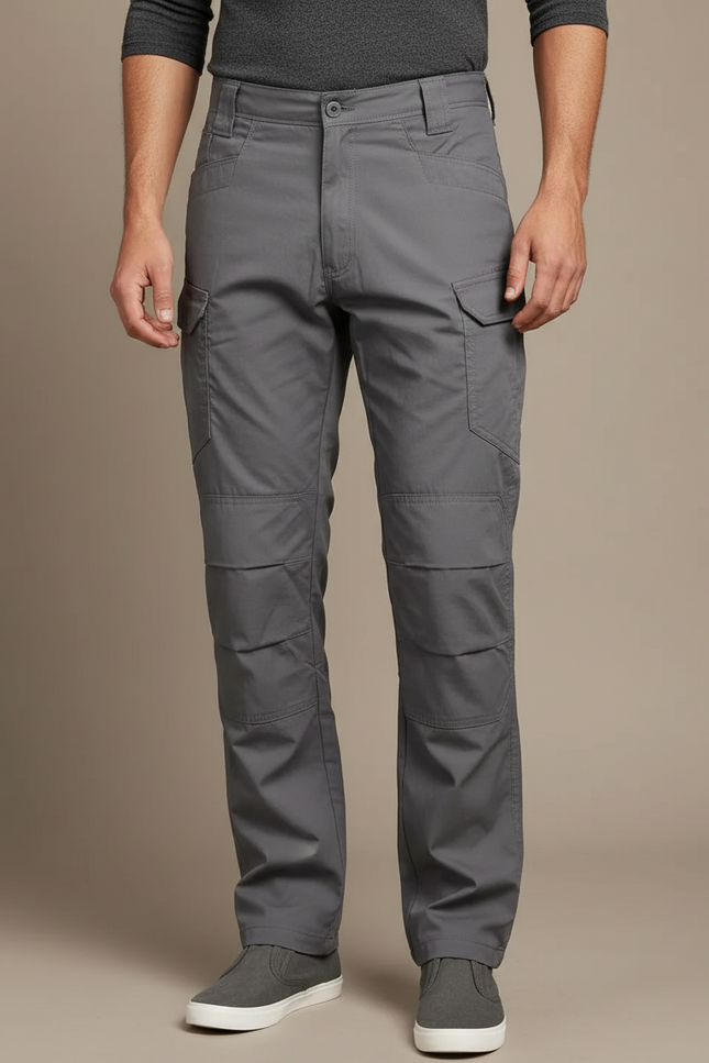 Pantalon Cargo Gris Tactique Multipoches Homme - Polyester