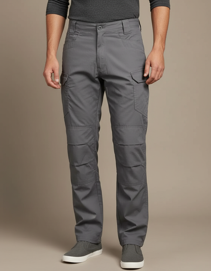 Pantalon Cargo Gris Tactique Multipoches Homme - Polyester