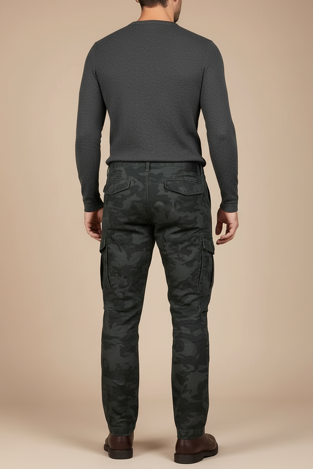 Pantalon Cargo Camouflage - Multicolore Toile - vue 2