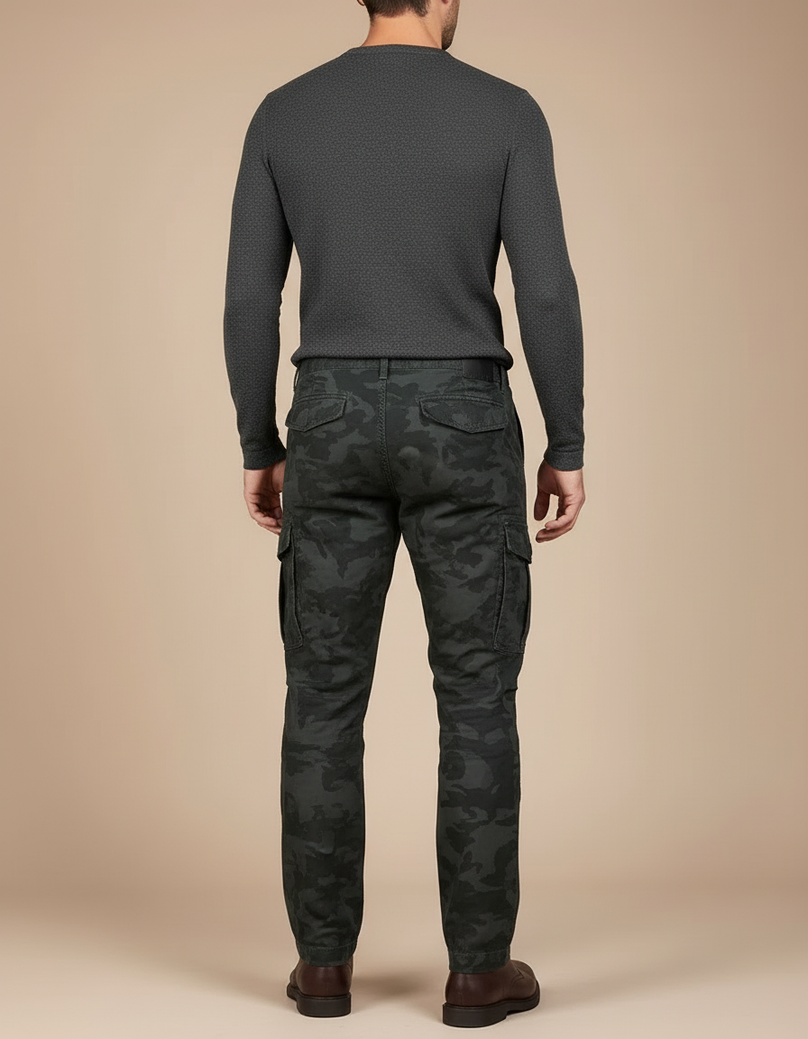 Pantalon Cargo Camouflage - Multicolore Toile - vue 2