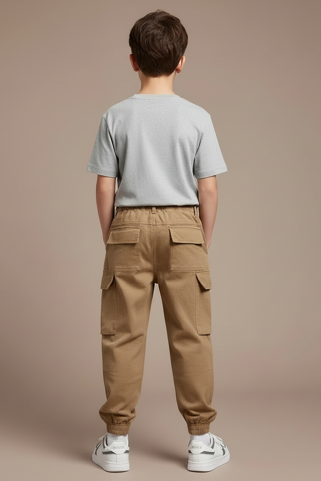 Pantalon Cargo Beige Coton Multipoches Garçon - vue 2