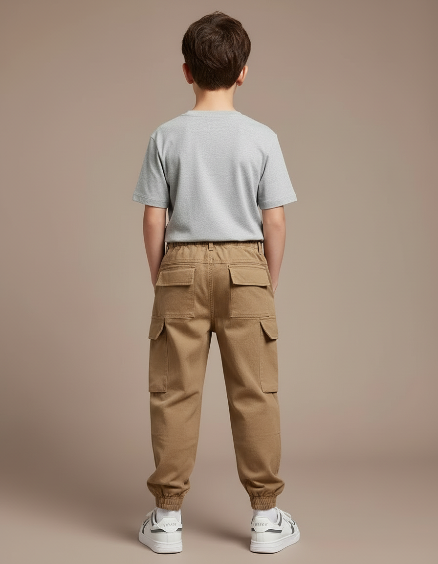 Pantalon Cargo Beige Coton Multipoches Garçon - vue 2