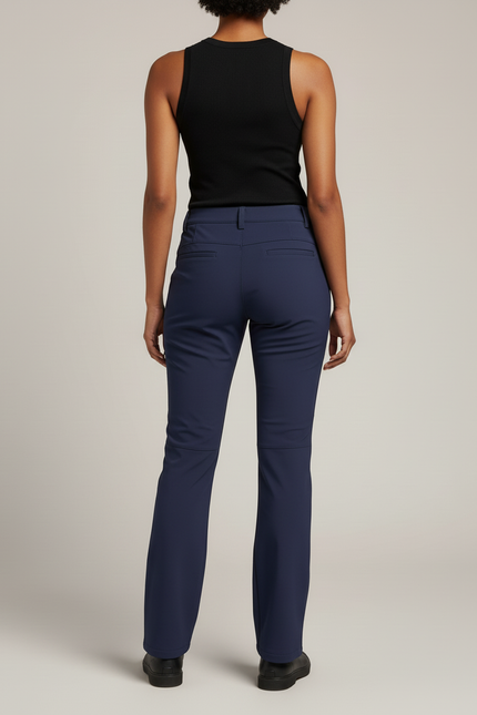 Pantalon Cargo Bleu Marine Coupe Droite Multipoches Décontracté - Polyester - vue 2