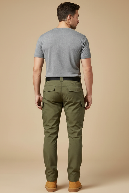 Pantalon Cargo Vert Tactique Multipoches Homme - Kaki Polyester - vue 2