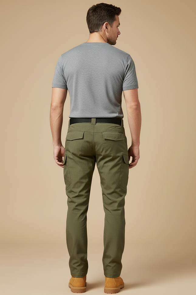 Pantalon Cargo Vert Tactique Multipoches Homme - Kaki Polyester - vue 2