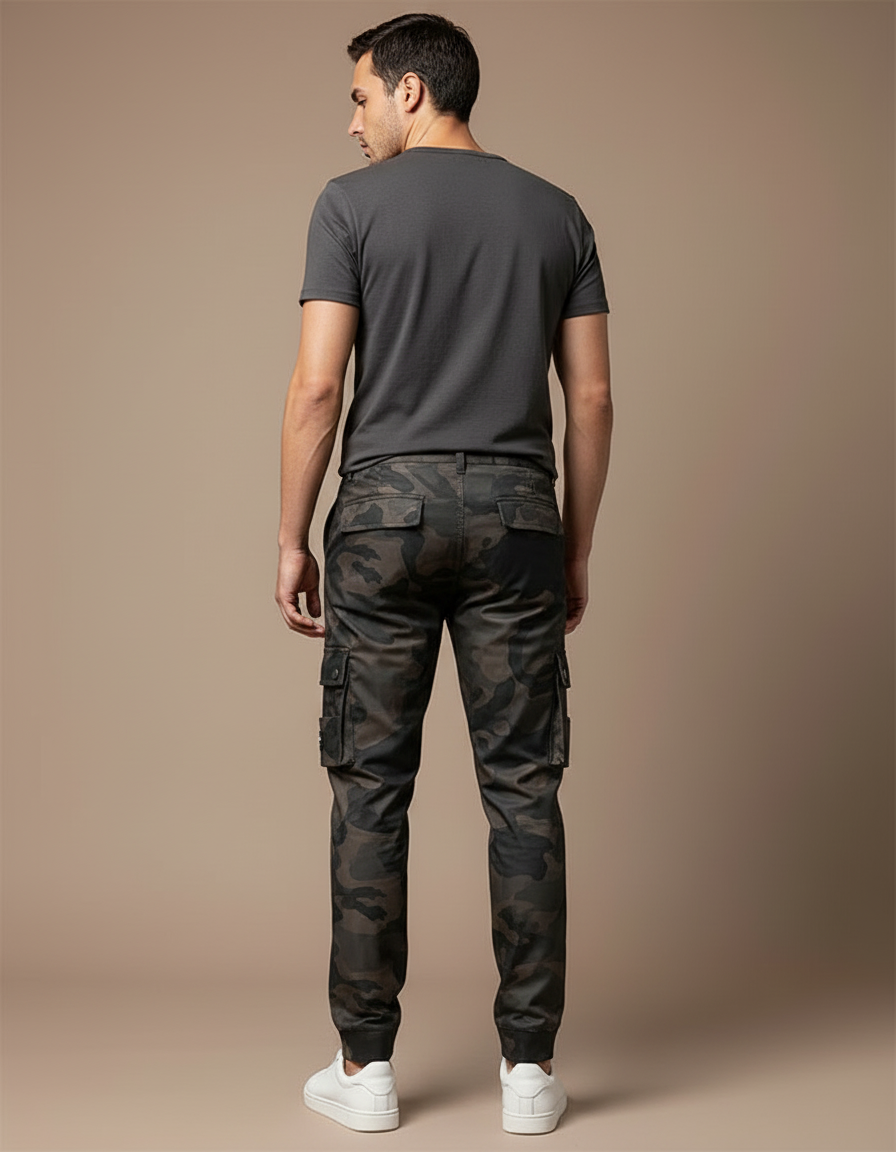 Pantalon Cargo Camouflage Homme Slim Militaire Jogger - Multicolore Polyester - vue 2