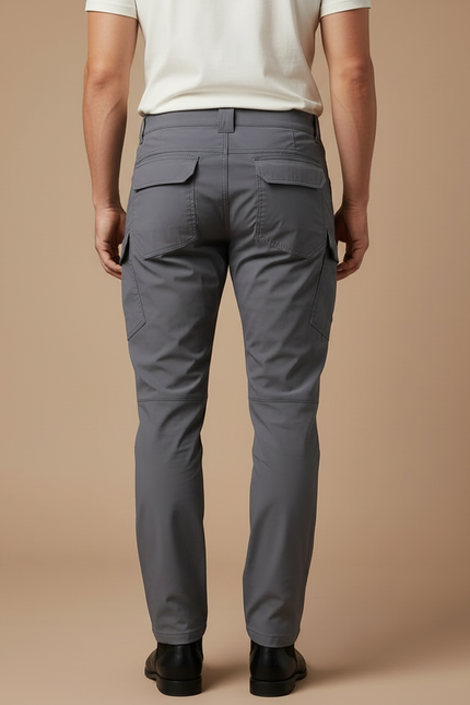 Pantalon Cargo Homme Gris Droit - Polyester - vue 2