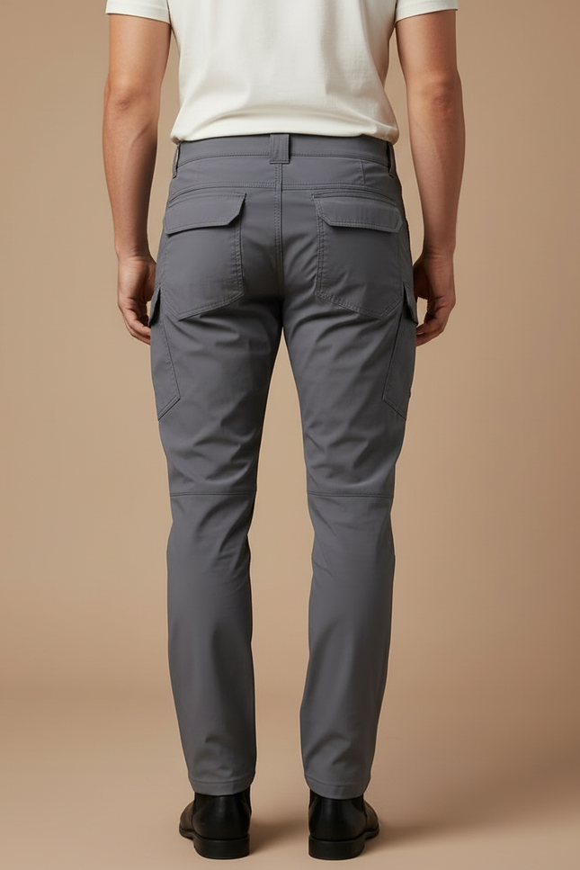 Pantalon Cargo Homme Gris Droit - Polyester - vue 2