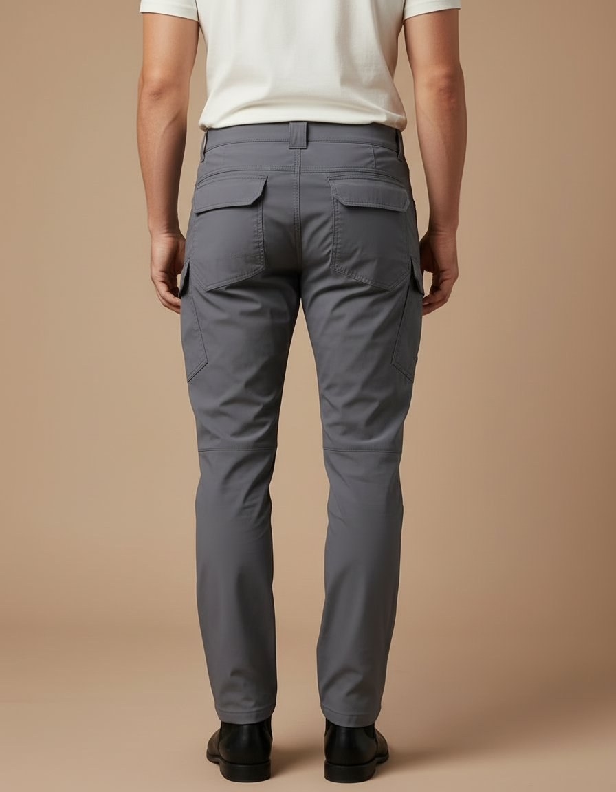Pantalon Cargo Homme Gris Droit - Polyester - vue 2