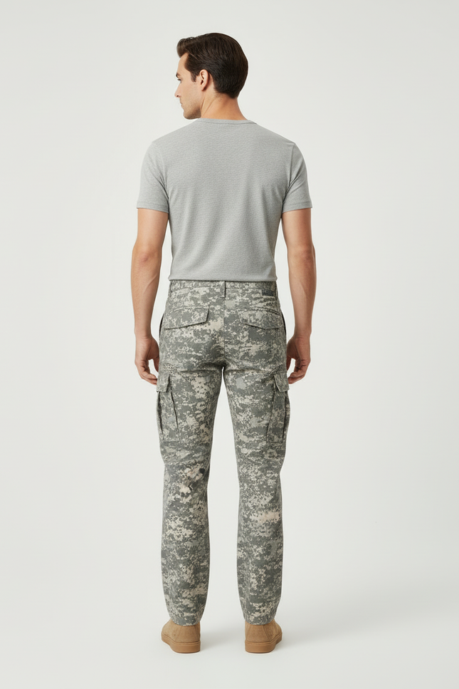 Pantalon Cargo Camouflage Militaire Décontracté Homme Multipoches - Multicolore Toile - vue 2