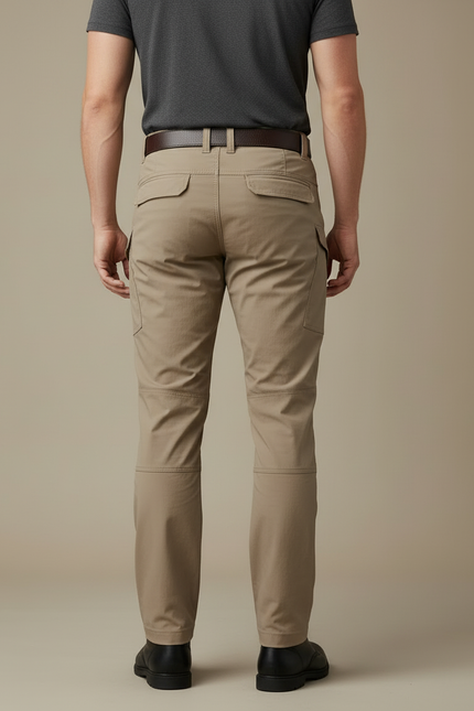 Pantalon Cargo Homme Beige Tactique Multipoches Résistant - Gabardine - vue 2