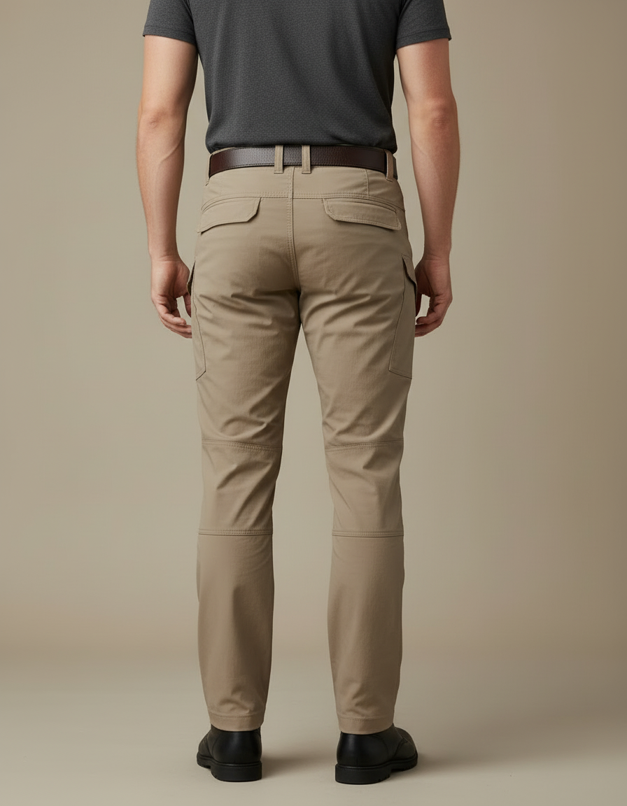 Pantalon Cargo Homme Beige Tactique Multipoches Résistant - Gabardine - vue 2