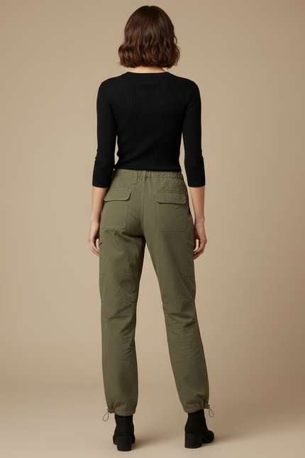 Pantalon Cargo Kaki Ample Multipoches Femme - Polyester - vue 2