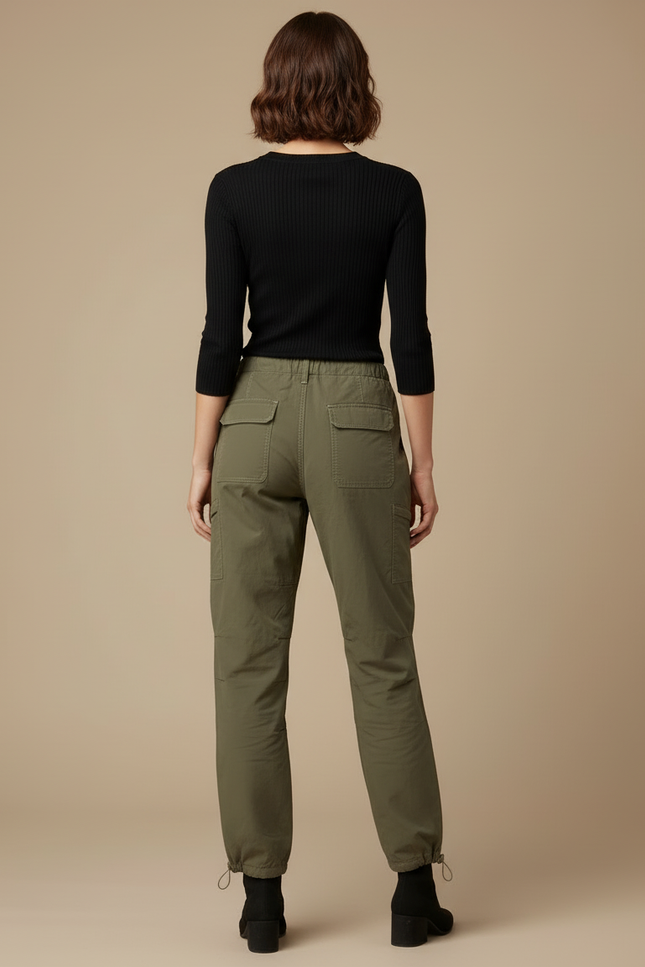 Pantalon Cargo Kaki Ample Multipoches Femme - Polyester - vue 2