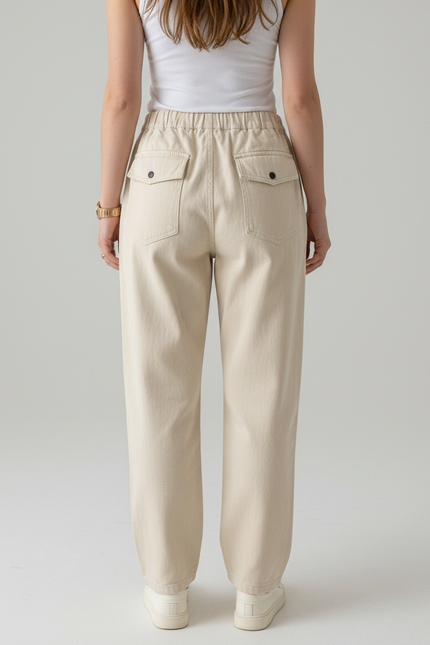 Pantalon Cargo Beige Mickey Coton Décontracté Enfant