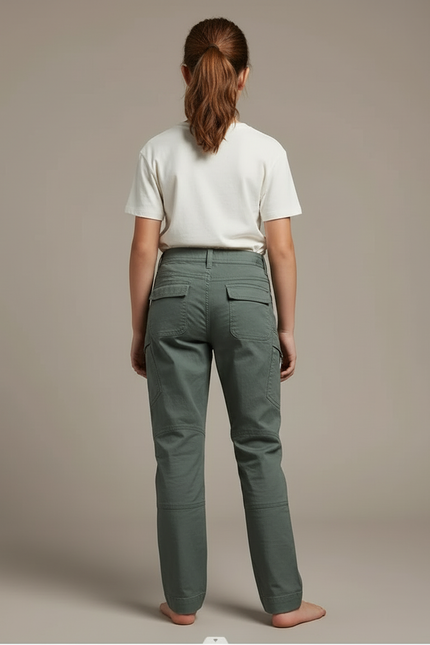 Pantalon Cargo Vert Kaki Tactique Slim Enfant - Toile - vue 2