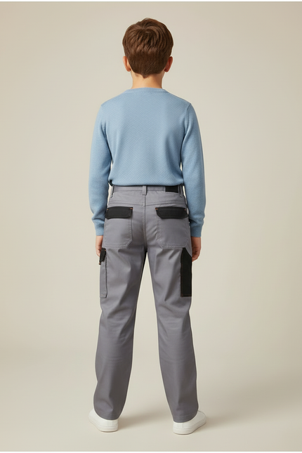 Pantalon Cargo Gris Technique Multipoches Enfant - Polyester - vue 2