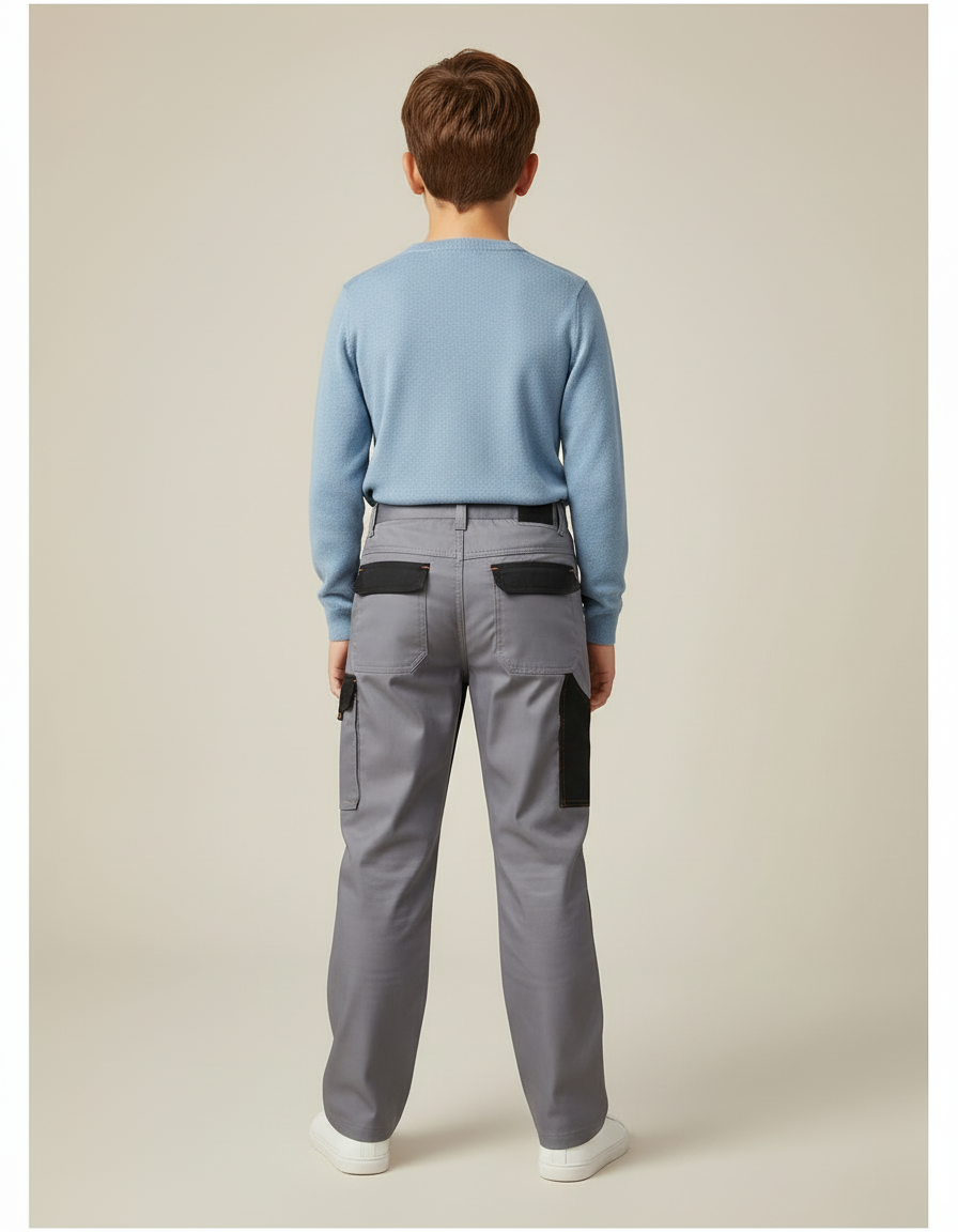Pantalon Cargo Gris Technique Multipoches Enfant - Polyester - vue 2