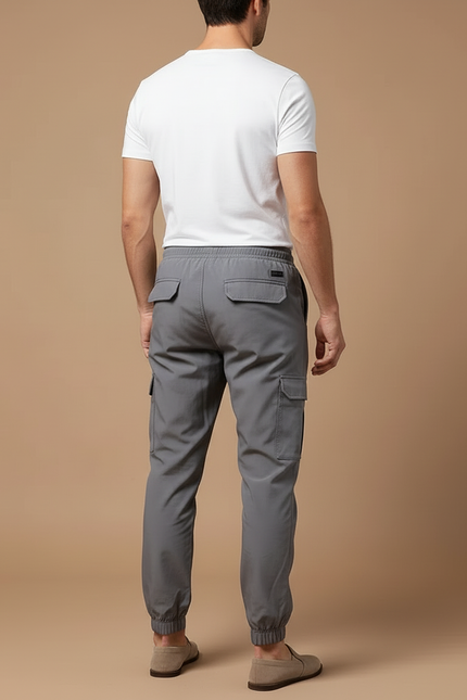 Pantalon Cargo Homme Gris Décontracté Jogger Coton - Polyester - vue 2