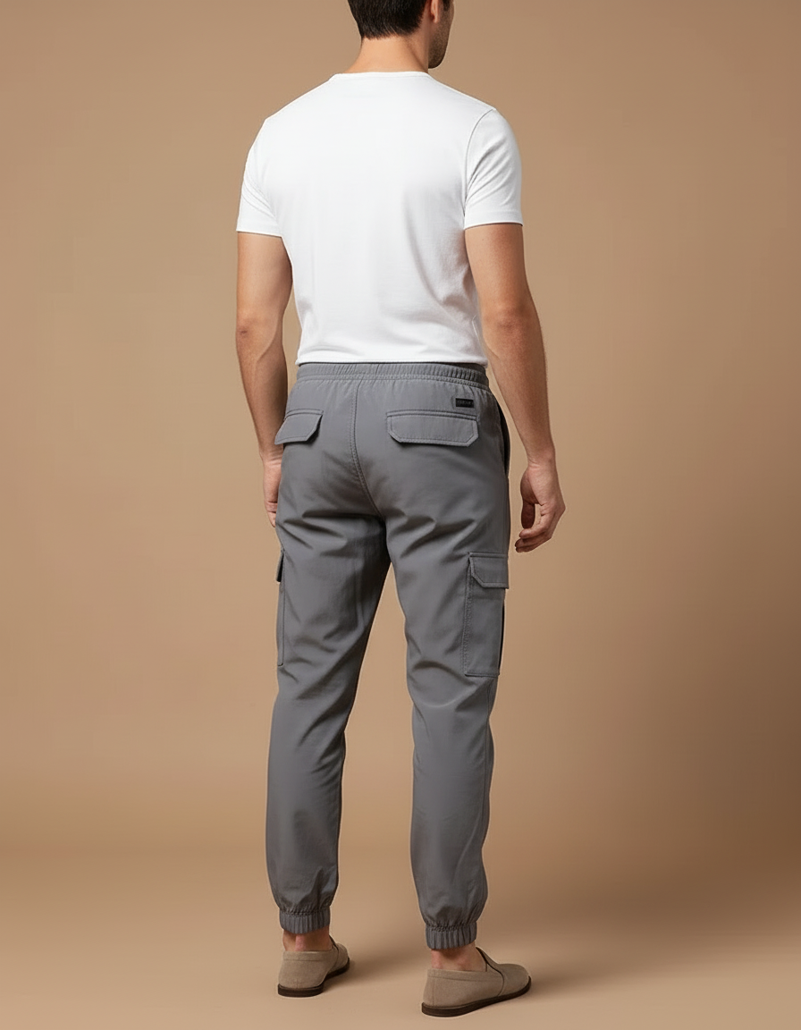 Pantalon Cargo Homme Gris Décontracté Jogger Coton - Polyester - vue 2