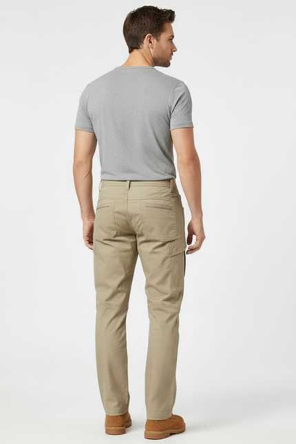 Pantalon Cargo Kaki Droit Multipoches Homme Décontracté - Toile - vue 2
